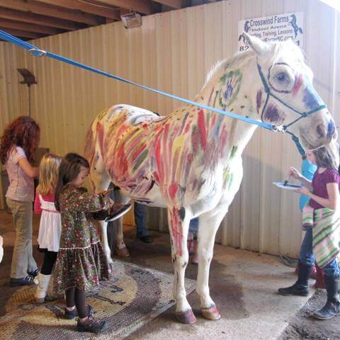 Horse painting: an unusual children's art activity