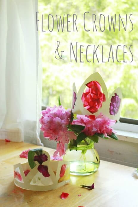 Flower Crowns and Necklaces -- A fun and easy summer craft for kids!