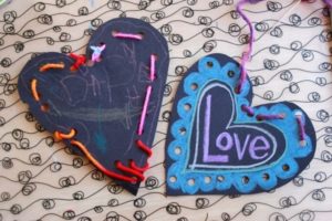 Metallic on Black Valentines -- Plus testing a variety of metallic children's art materials
