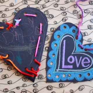 Metallic on Black Valentines -- Plus testing a variety of metallic children's art materials