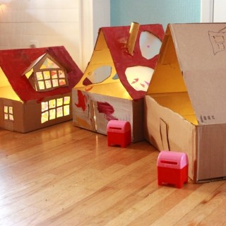 DIY Cardboard Dollhouses with Lights