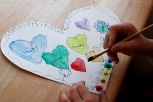 Map of My Heart Art Activity combined with DIY paint with water hearts