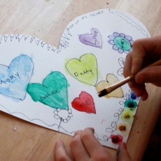 Map of My Heart Art Activity combined with DIY paint with water hearts
