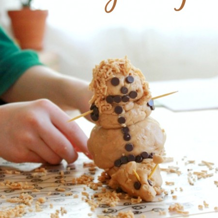 Peanut Butter Playdough -- Post includes a peanut butter playdough recipe, ideas for using the playdough, and a link for more edible playdough recipes, including some without nuts.
