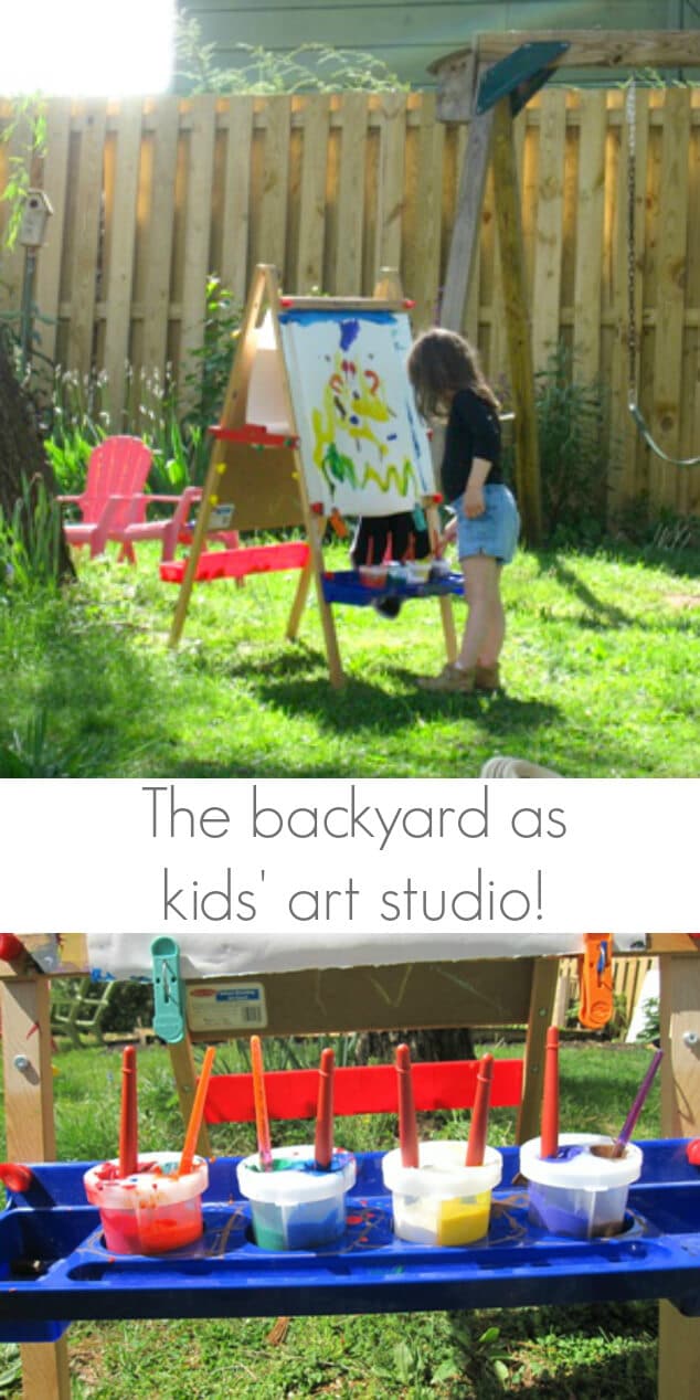 Painting at the Kids Easel with Twice the Paint - Artful Parent