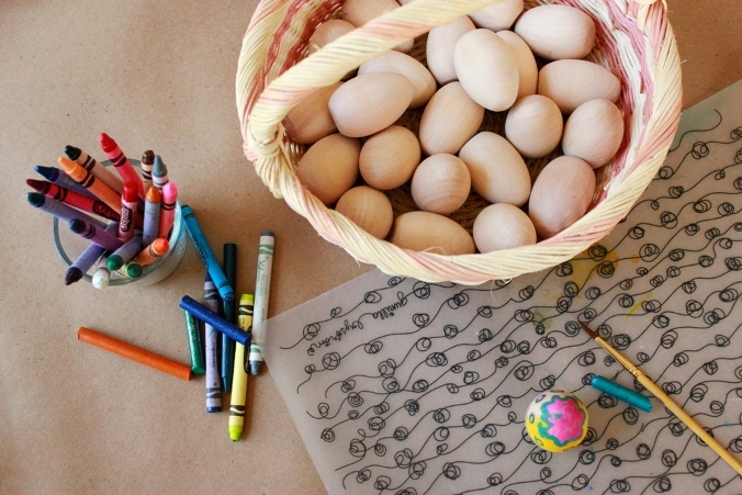 Easter Art Activities Painting Wooden Eggs