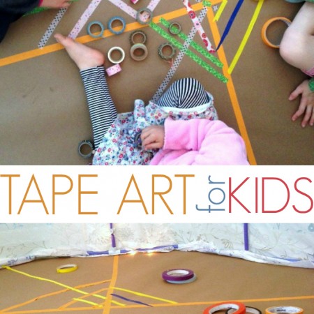 Masking Tape Art Project for Kids - Weaving a Colorful Rug