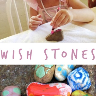 DiY Wishing Stones with Melted Crayon Rocks