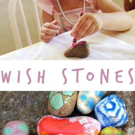 DiY Wishing Stones with Melted Crayon Rocks