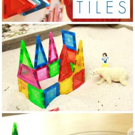 3 New Ways to Use Magnetic Tiles for Kids -- Fridge, Sand, Water