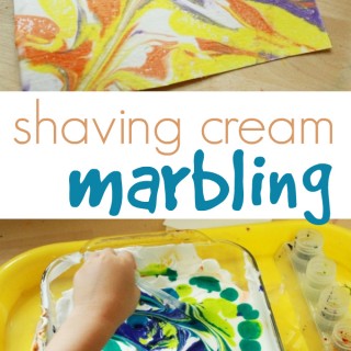 Shaving Cream Marbling with Liquid Watercolors