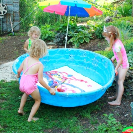 Water Balloon Painting in the Swimming Pool