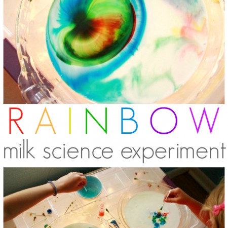Rainbow Milk Science Experiment - Trying it on the light table