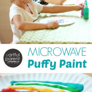 Microwave Puffy Paint Collage