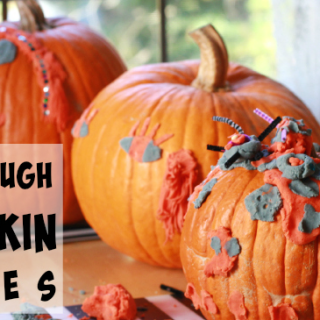 Playdough Pumpkin Faces - A Fun Halloween Decorating Activity for Kids