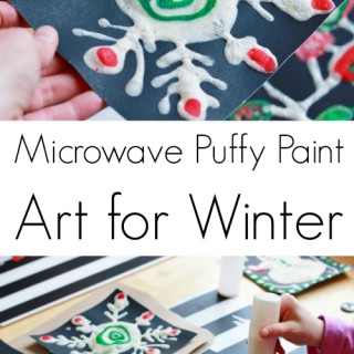 Microwave Puffy Paint Art for Christmas and Winter