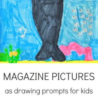 Magazine Pictures as Drawing Prompts for Kids