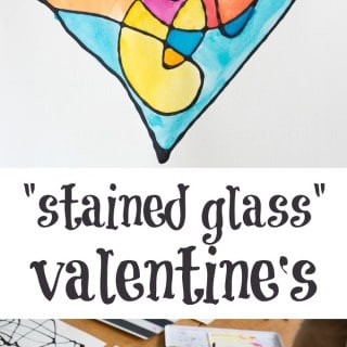 Faux Stained Glass Valentines for Kids with Black Glue