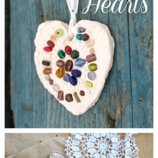Lace Print Hearts in Clay - Ornaments and Magnets