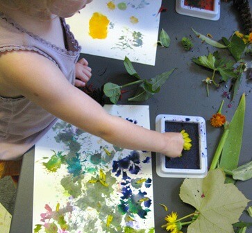 Flower Printing with the Childrens Art Group