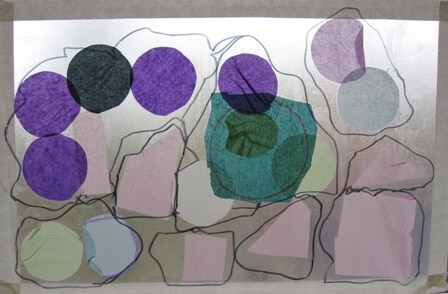 Tissue Paper Stained Glass Inspired by Frank Lloyd Wright