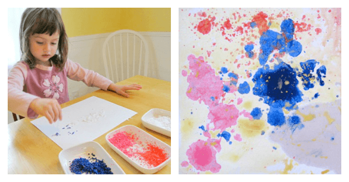 Wax Resist Painting with Kids