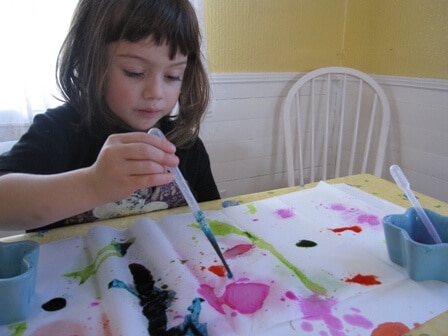 Wrapping paper with liquid watercolors