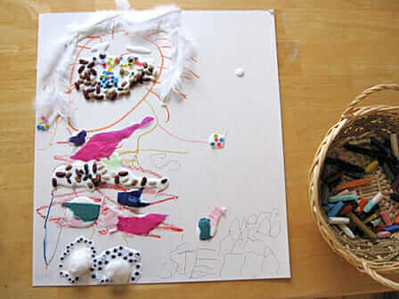 How to Make Mixed Media Collage Art With Your Kids - finished mixed media collage
