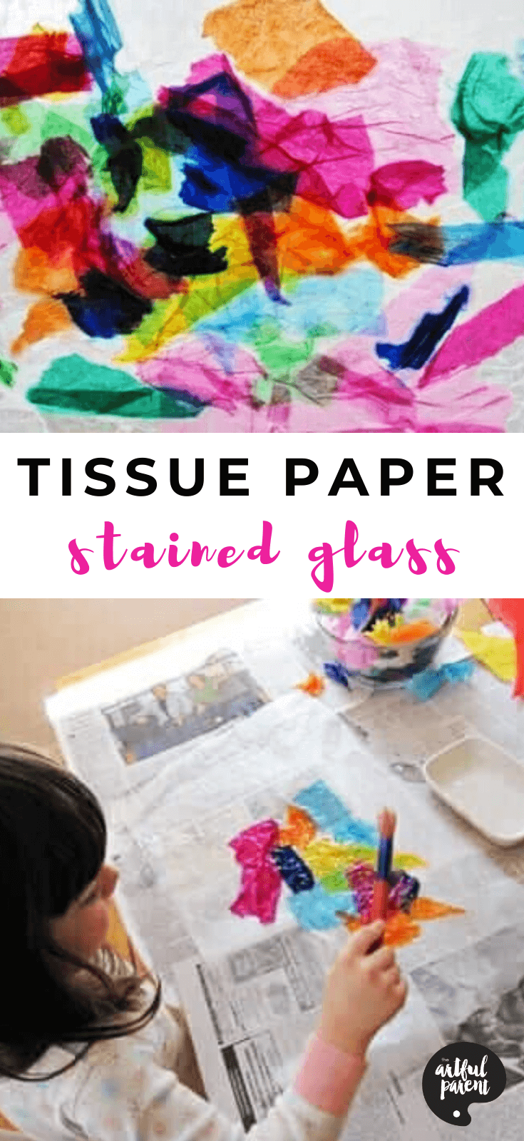 Tissue Paper Stained Glass Craft for Kids - Simple and Beautiful!