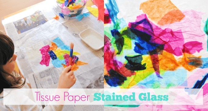 Tissue Paper Stained Glass Craft