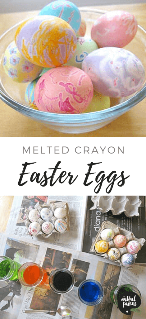 Melted Crayon Easter Eggs #easter #eastereggs #artsandcrafts #eastercrafts #kidsactivities