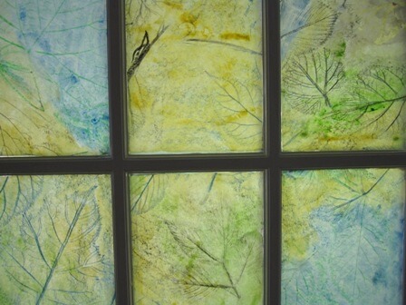 Leaf Rubbing Stained Glass for Our Front Door