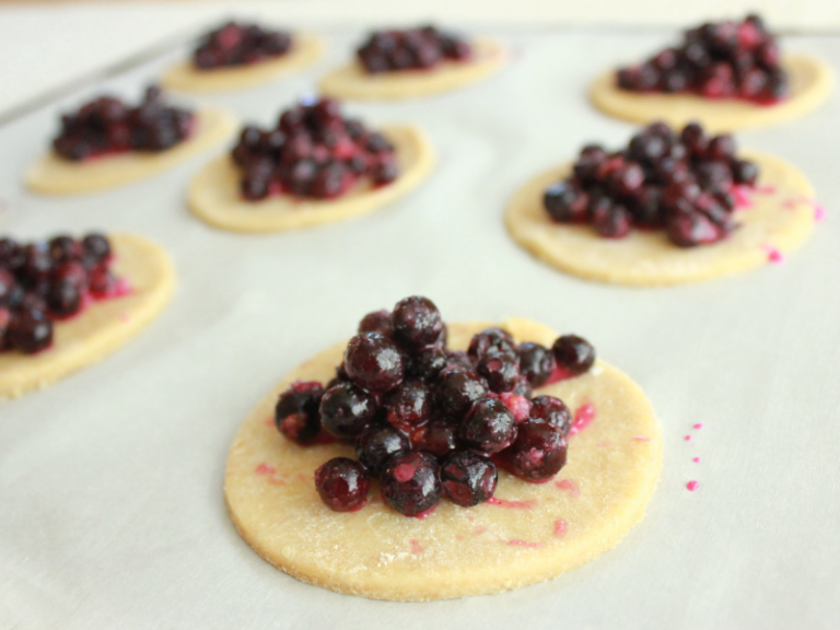 making blueberry hand pies