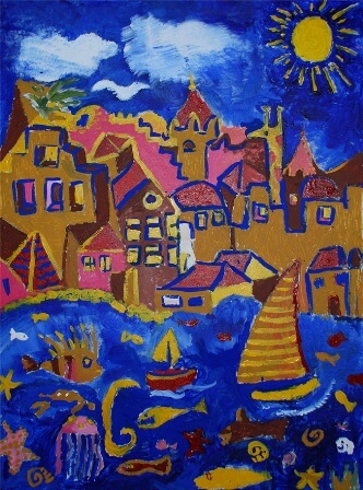 City of Our Dreams -mural by children at 2007 WCF
