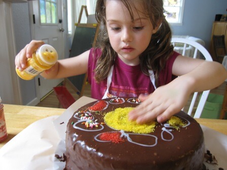 Decorating a Cake with Kids