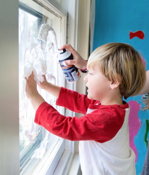 Shaving Cream Art on the Window