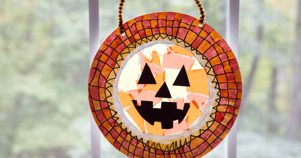 How to Make Halloween Suncatchers with Tissue Paper