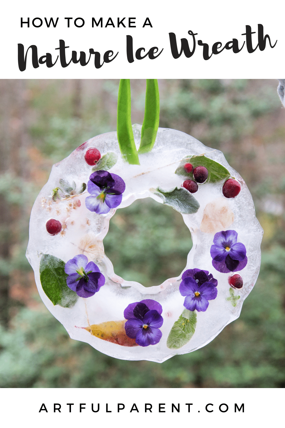 nature ice wreath pin