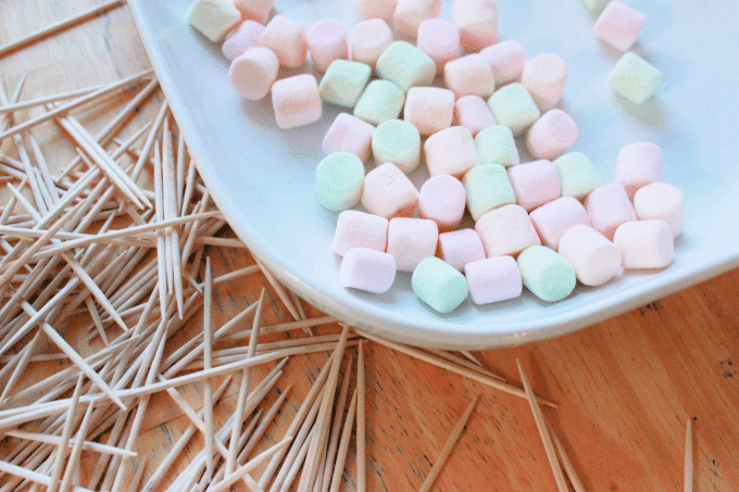 marshmallows and toothpicks