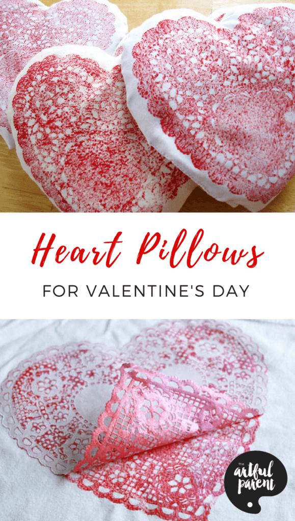 Heart pillows for Valentine's Day