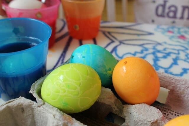 Collage Easter Eggs - Letting them dry