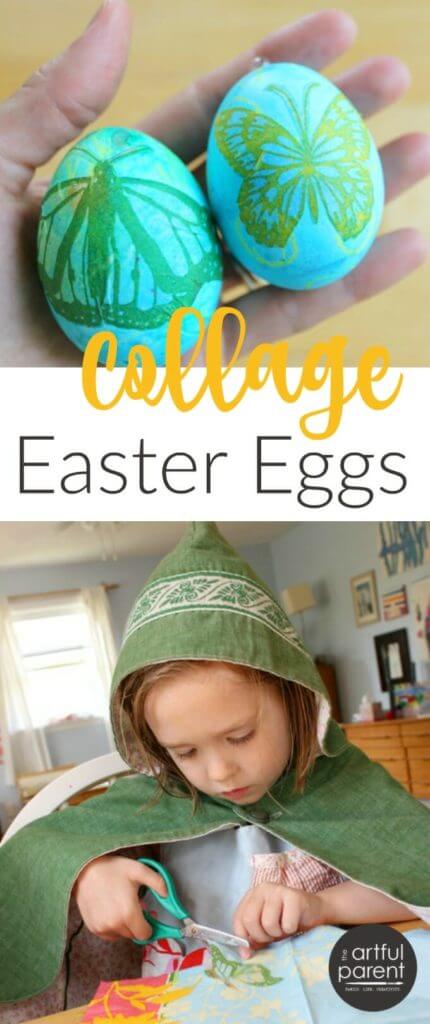 Collage Easter Eggs - Decorating Eggs with Paper Napkin Images