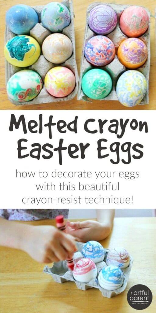 Melted Crayon Eggs for Easter - How to Decorate Your Eggs with This Beautiful Crayon-Resist Technique
