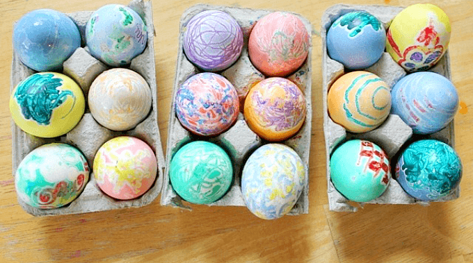 Melted Crayon Eggs for Easter