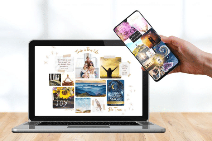 Digital Vision Boards as Wallpaper for Phone and Computer - Recent Vision Board Examples