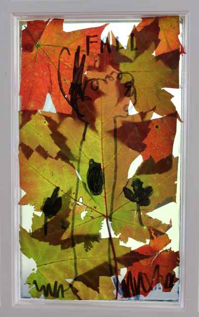 Fall Leaves Stained Glass Window Decorations