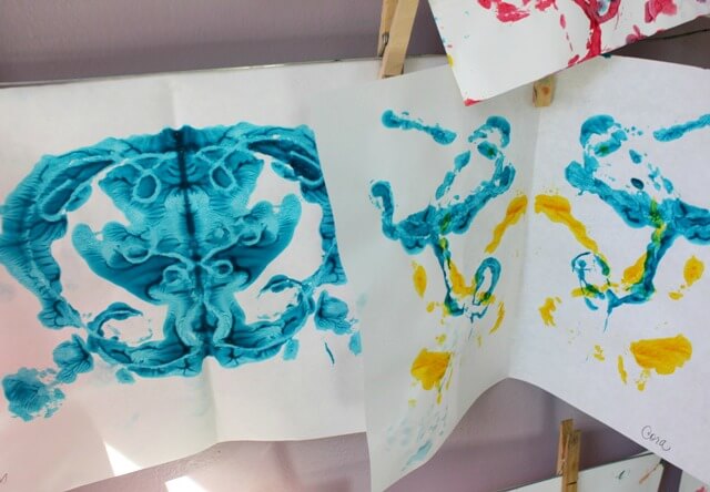 Mirror Image String Prints with Kids