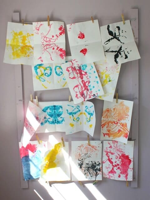 Mirror Image String Prints with Toddlers