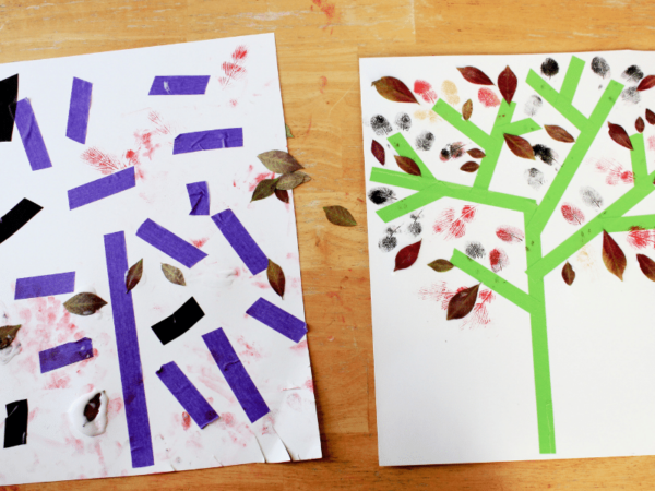 How to Make Mixed Media Autumn Tree Art with Washi Tape