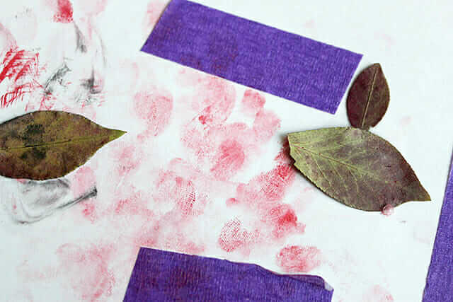 leaf prints with tape